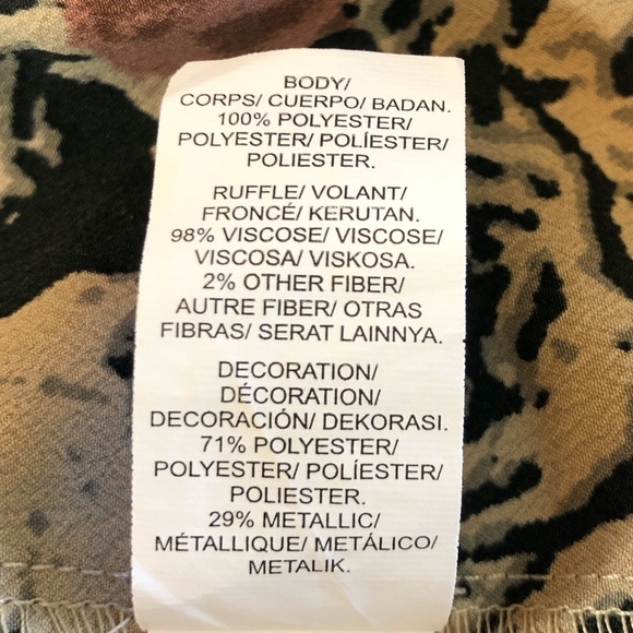 Lucky Brand Floral Sheer Sleeves Tie Top - Picture 5 of 7